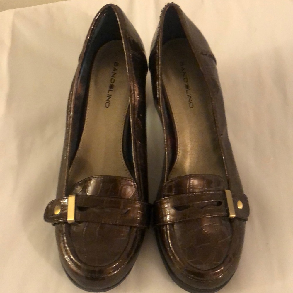 Bandolino woman penny loafers with heel, size 7.5